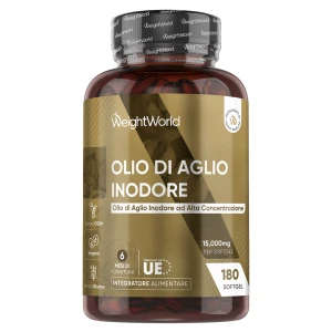 Aglio Softgels Inodore - 15000Mg 180 Capsule Di Aglio - Olio Di Aglio In Capsule Di Aglio - Integratore Di Aglio Per Il Cuore E Il Sistema Vascolare