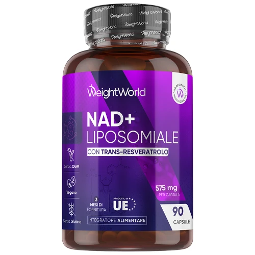 WeightWorld NAD+ Liposomiale con Resveratrolo 575 mg · 90 Capsule · Formula