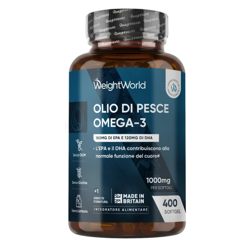 Omega 3 Capsule Softgel - 400 Capsule 1000 mg - Integratore di Omega 3 per il benessere fisico e mentale