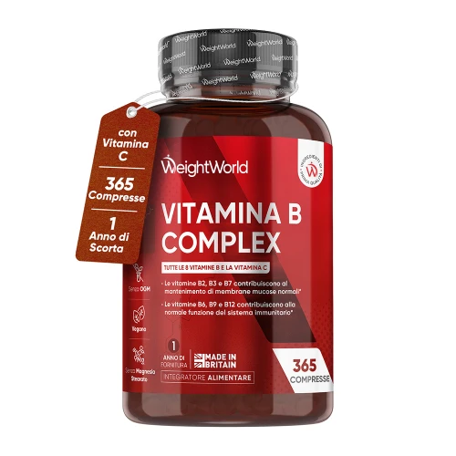 Complesso di Vitamina B - 365 Capsule Vegan - Integratore di Vitamina B - Salute e Benessere Naturali - Integratori Energia