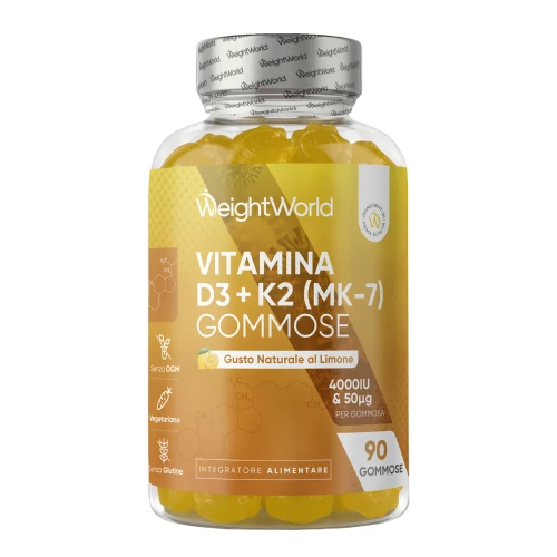 WeightWorld Gummies Vitamina D3 + K2 Alternative: D3 + K2 · 4000 UI · MK-7